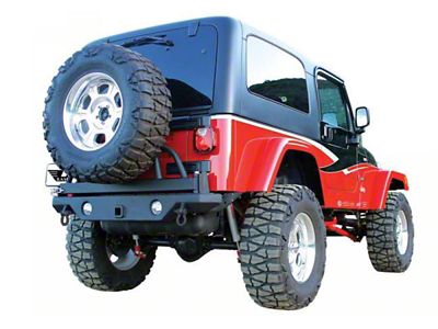 Rampage 1987-1995 Jeep Wrangler YJ Recovery Bumper Rear - Black - 76610
