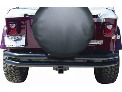 Rampage 1976-1983 Jeep CJ5 Double Tube Rear Bumper - Black - 7648