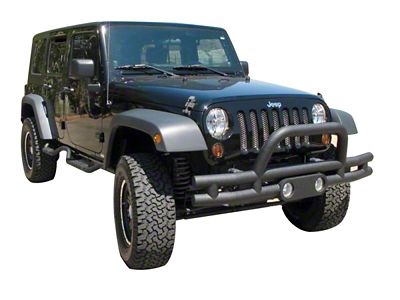 Rampage 2007-2018 Jeep Wrangler JK Double Tube Bumper Front - Black - 88625