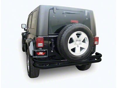 Rampage 2007-2018 Jeep Wrangler JK Double Tube Rear Bumper - Black - 88648