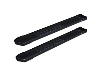 Raptor Series 6 in OEM Style Slide Track Running Boards Black Textured Aluminum - 1701-0016BT
