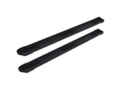 Raptor Series 6 in OEM Style Slide Track Running Boards Black Textured Aluminum - 1703-0377BT