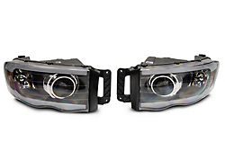 Raxiom 02-05 Dodge RAM 1500/2500/3500 Axial LED Projector Headlights- Blk - R131477