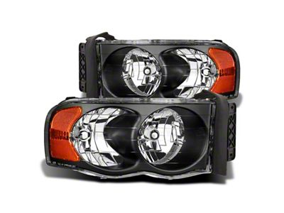 Raxiom 02-05 Dodge RAM 1500 Crystal Headlights- Black Housing Clear - R110143