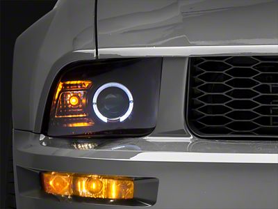 Raxiom 05-09 Ford Mustang Halogen 2010 Style LED Halo Headlights-Blk - 101682