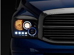 Raxiom 06-08 Dodge RAM 1500 LED Halo Projector Headlights- Blk - R110149