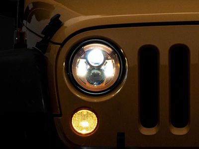 Raxiom 07-18 Jeep Wrangler JK 7-In LED Headlights Orange Housing- J154700