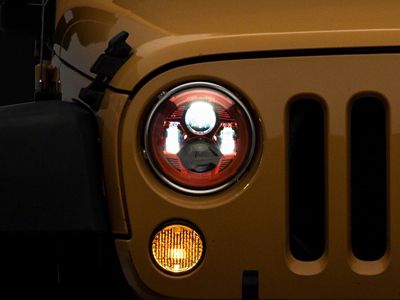 Raxiom 07-18 Jeep Wrangler JK 7-In LED Headlights- Red Housing- J154701