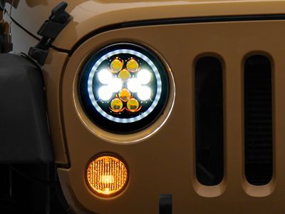 Raxiom 07-18 Jeep Wrangler JK Axial Spider LED Headlights w/Angel - J152602