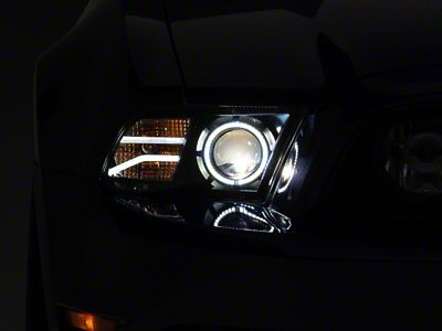 Raxiom 13-14 Ford Mustang LED Halo Projector Headlights- Black Housing - 408997