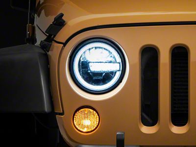Raxiom 97-18 Jeep Wrangler TJ/JK 7-Inch LED Headlights w/ Halos- J155018