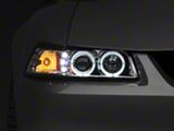 Raxiom 99-04 Ford Mustang Dual LED Halo Projector Headlights- Chrome - 49114