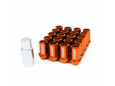 Rays Dura-Nut L42 Straight Type 14x1.50 Lug Nut Set 16 Lug 4 Lock Set - Orange
