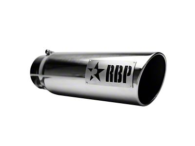 RBP RX-1 Polished Dual-Badged Exhaust Tip Inlet 5in. / Outlet 6in. / Length 18in. - Stainless Steel