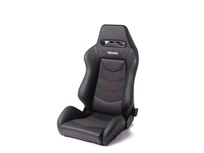 Recaro Speed V Passenger Seat - Black Leather/Red Suede Accent