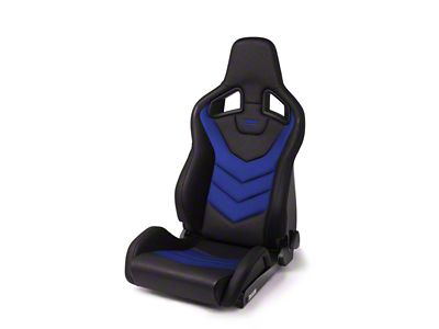 Recaro Sportster GT Passenger Seat - Black Vinyl/Blue Suede - 410.2GT.3165