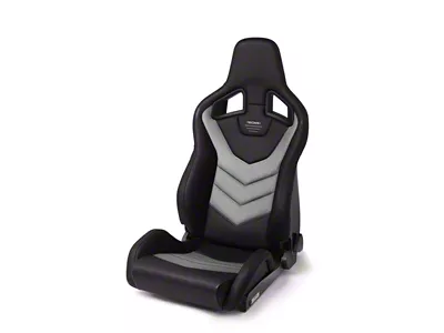 Recaro Sportster GT Passenger Seat - Black Vinyl/Cloud Grey Suede