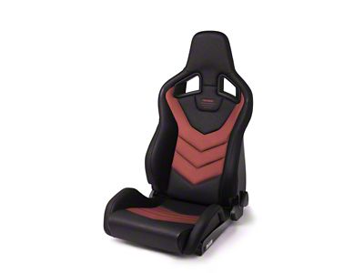 Recaro Sportster GT Passenger Seat - Black Vinyl/Red Suede - 410.2GT.3164