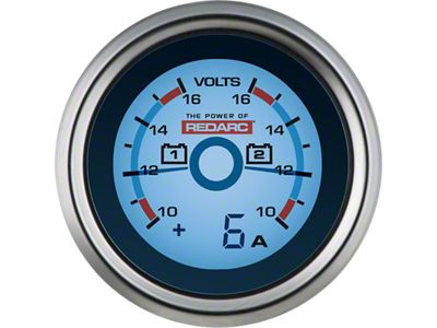 Redarc Dual Battery Voltage Gauge w/Optional Current Display - 52mm - G52-VVA