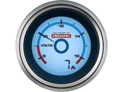 Redarc Single Battery Voltage Gauge w/Optional Current Display - 52mm - G52-VA