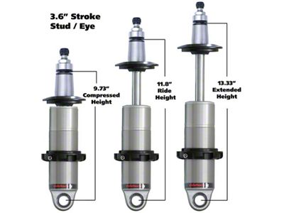 Ridetech HQ Series CoilOver Shock 3.6in Travel 2.5in Coil Eye/Stud - 24139905