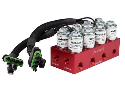 Ridetech RidePro 4-Way Solenoid / Air Valve Block Fittings Not - 31934001