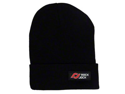 RockJock Beanie Black w/ Red and White Logo Patch One Size Fits All