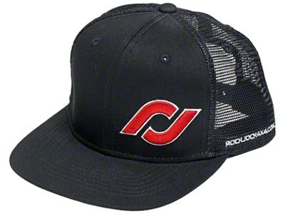 RockJock Hat w/ Red RJ Logo Black Mesh Back Adjustable