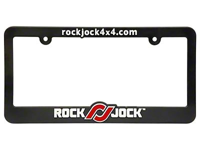 RockJock License Plate Frame Black Plastic w/ Red and White - CE-9012RJF