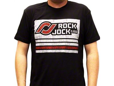 RockJock T-Shirt w/ Distressed Logo Black XXL Print on the Front