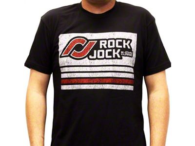 RockJock T-Shirt w/ Distressed Logo Black XXXL Print on the Front