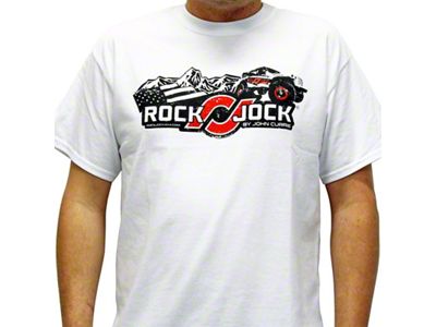 RockJock T-Shirt w/ Logo and Jeep White XL Print on the Front