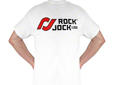 RockJock T-Shirt w/ Logos Front and Back White XL