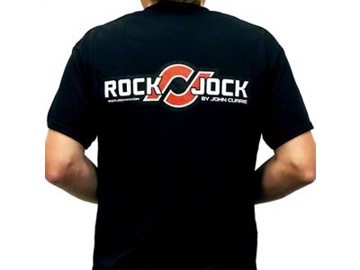 RockJock T-Shirt w/ Patch Logo on Front and Large Logo on Back Black XXXL
