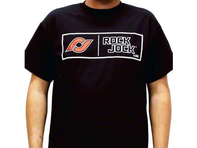 RockJock T-Shirt w/ Rectangle Logo Black Youth Small Print on the Front