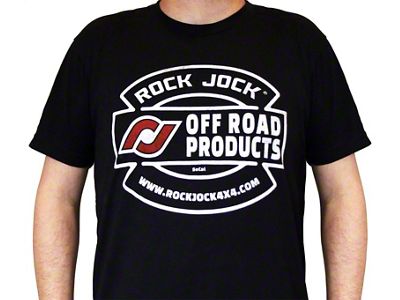 RockJock T-Shirt w/ Vintage Logo Black Large Print on the Front