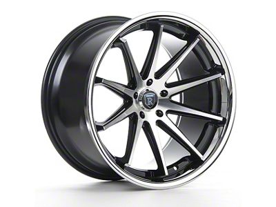 Rohana Wheels RC10 Gloss Black Machined with Chrome Lip Wheel; 20x11; 28mm Offset
