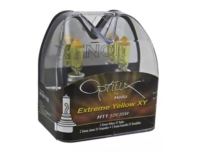 Hella Optilux H11 55W XY Extreme Yellow Bulbs Pair - H71071132
