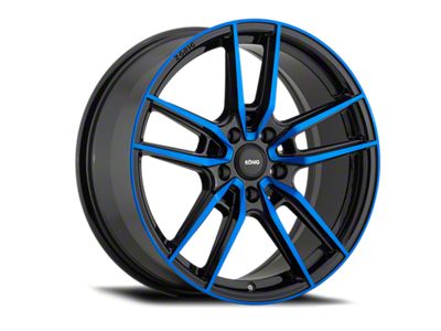 Konig Myth Gloss Black with Blue Tinted Clearcoat Wheel; 16x7.5; 43mm Offset; 5x114.3mm Bolt Pattern; 73.10mm Hub Bore