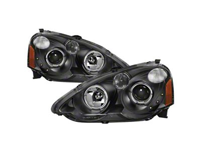 Xtune Acura RSX 2002-2004 Halo Projector Headlights - Black PRO-JH-ARSX02-HL-BK - 9036613