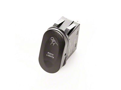 Rugged Ridge 2-Position Rocker Switch with Rock Lights Logo; Amber (Universal; Some Adaptation May Be Required)