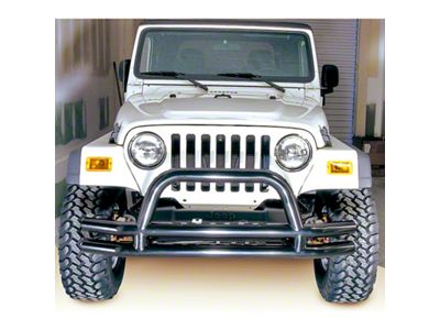 Rugged Ridge 3-In Dbl Tube Front Bumper w/ Hoop 76-06 - 11560.01