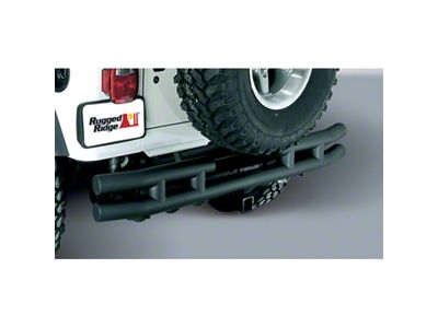 Rugged Ridge 3-In Dbl Tube Rear Bumper w/ Hitch 87-06 - 11571.04