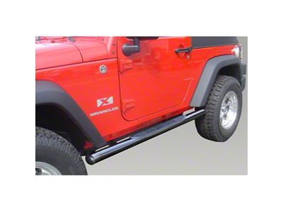 Rugged Ridge 3-In Round Side Steps Black 07-18 2-Door Jeep - 11590.05