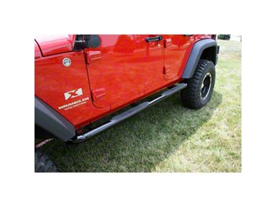 Rugged Ridge 3-In Round Side Steps Black 07-18 4-Door Jeep - 11590.06