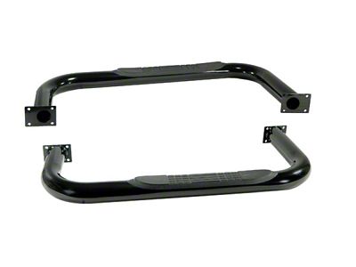 Rugged Ridge 3-In Round Side Steps Black 87-95 Jeep Wrangler - 11590.03