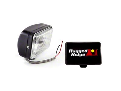Rugged Ridge 5-In x 7-In Halogen Fog Light Black Steel - 15207.05
