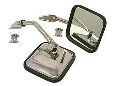 Rugged Ridge 55-86 Jeep CJ Chrome CJ-Style Side Mirror Kit - 11010.01