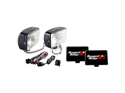 Rugged Ridge 5x7-Inch Halogen Fog Lights; Set of Two (Universal; Some Adaptation May Be Required)