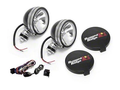 Rugged Ridge 6-Inch Round Halogen Fog Lights; Set of Two (Universal; Some Adaptation May Be Required)